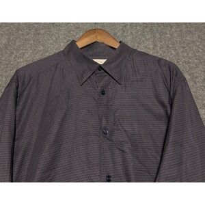 Ermenegildo zegna button up shirt long sleeve mens brown/blue 2XL geometric